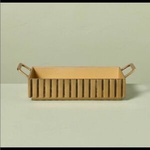 Modern Fluted Metal Decor Tray Brass Finish - Hearth & Hand™ with Magnolia